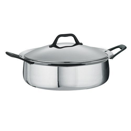 Tramontina Limited Editions Barazzoni 5.5 Quart Stainless Steel Covered Tri-Ply Clad Casserole