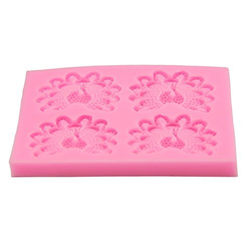 Mr.S Shop 3D 4PCS Peacock Shape Silicone Mold Candy Jelly DIY Sugarcraft Mold Cookware Dining Tools N4