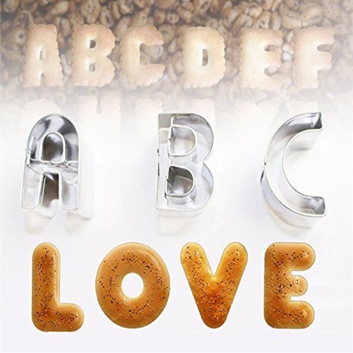 DIY Stainless Steel Cake Cookie Biscuit Mould 26pcs English Letters Shape Fondant Cutter Baking Accessories N2