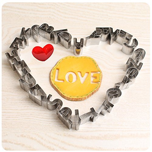 DIY Stainless Steel Cake Cookie Biscuit Mould 26pcs English Letters Shape Fondant Cutter Baking Accessories N6