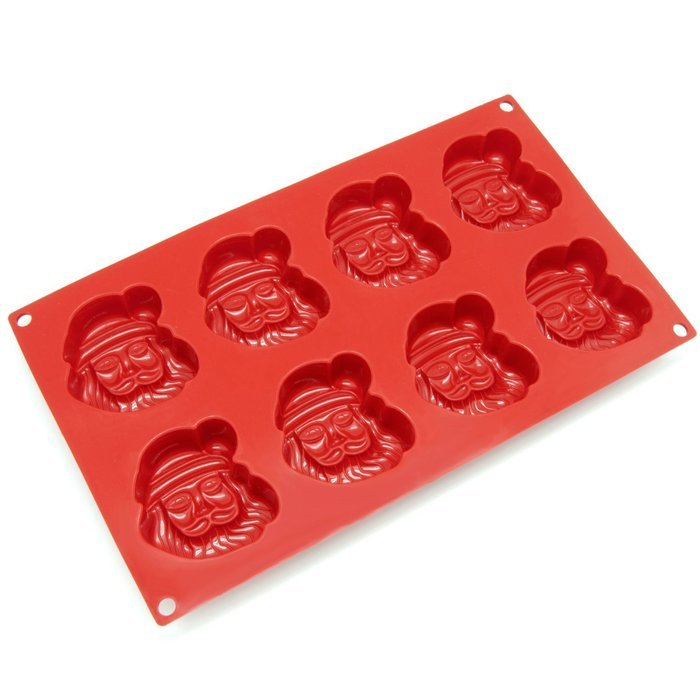 Freshware SL-126RD 8-Cavity Silicone Holiday Christmas Tree Muffin, Brownie, Cornbread, Cheesecake, Pudding, Jello... N4