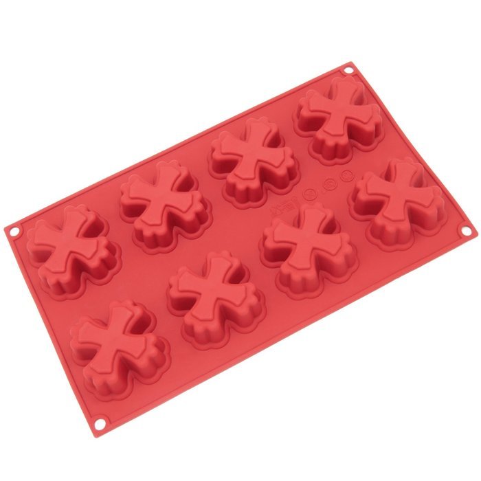 Freshware SL-126RD 8-Cavity Silicone Holiday Christmas Tree Muffin, Brownie, Cornbread, Cheesecake, Pudding, Jello... N5