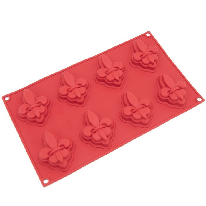 Freshware SL-126RD 8-Cavity Silicone Holiday Christmas Tree Muffin, Brownie, Cornbread, Cheesecake, Pudding, Jello... N7