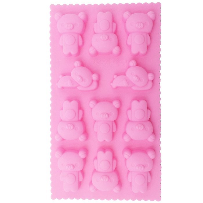 Funshowcase Sleepy Bear Chocolate Candy Silicone Mold Teacake Baking Pan