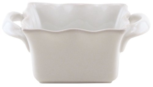 BIA Cordon Bleu Wavy Collection 52-Ounce Square Baker with Handles, White
