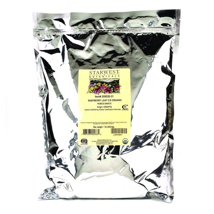 Starwest Botanicals Organic Red Raspberry Leaf Tea [1 Pound Bag] Loose Cut & Sifted Raspberry Leaves in Bulk