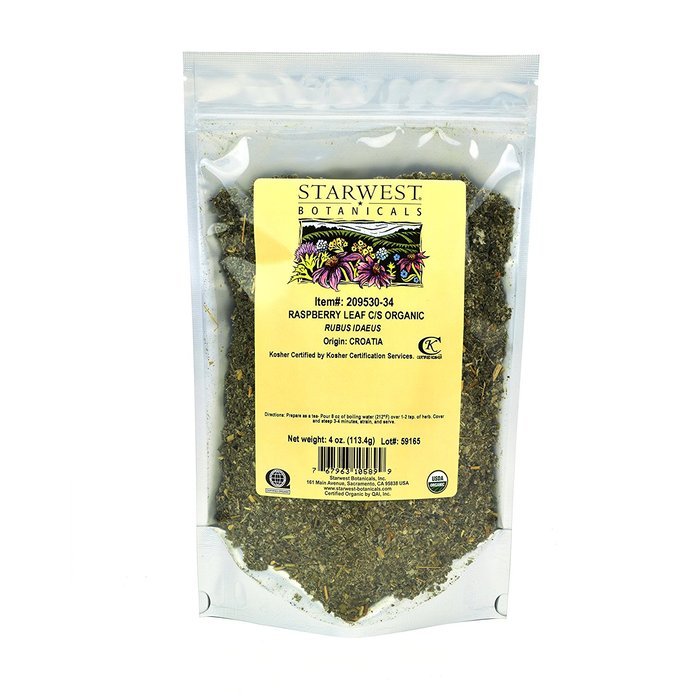 Starwest botanicals organic red raspberry leaf tea 1 pound bag loose