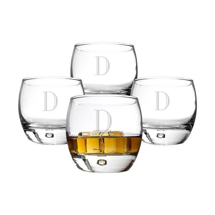 Cathy's Concepts Personalized Heavy Based Whiskey Glasses, Set of 4, Letter A N65