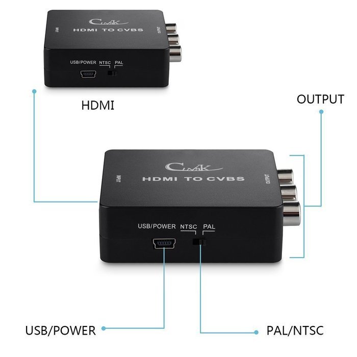 Cingk HDMI To 3RCA Composite Video Audio AV/CVBS Component Converter Adapter with High Speed HDMI Cable, RCA Cable N4