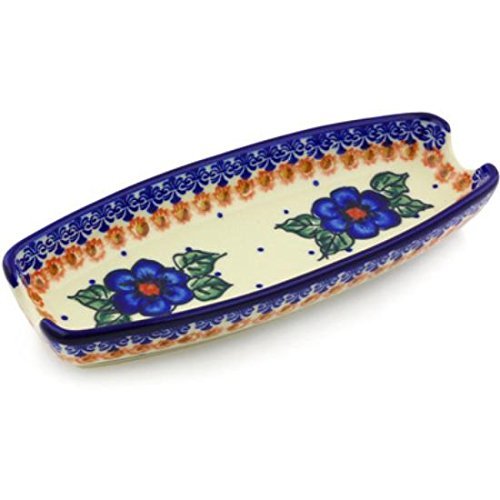 Ceramika Bona H3004G Polish Pottery Ceramic Corn Tray Hand Painted, 9-Inch