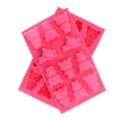 11Holes Cute Bear Shape Cupcake Mould Cartoon Characters Silicone Cake Mold Fondant Chocolate Ice Cube Cake Tools