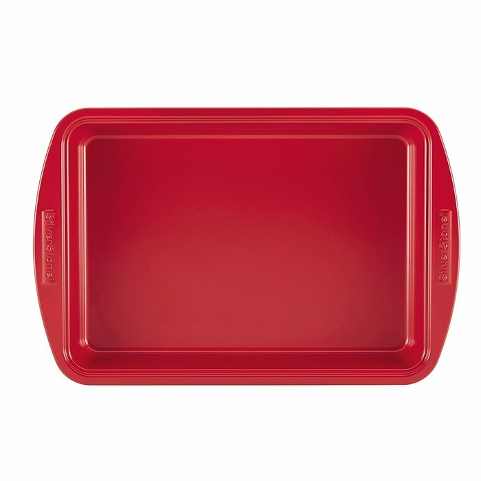 SilverStone Hybrid Ceramic Nonstick Bakeware, Steel Baking Pan Set, 5-Piece, Chili Red N3