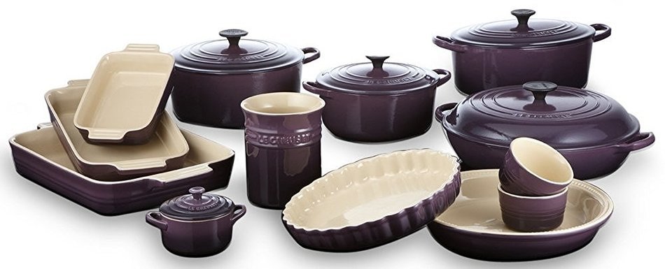 Le Creuset Stoneware 12-1/2-by-9-1/2-Inch Rectangular Baking Dish, Cassis N4