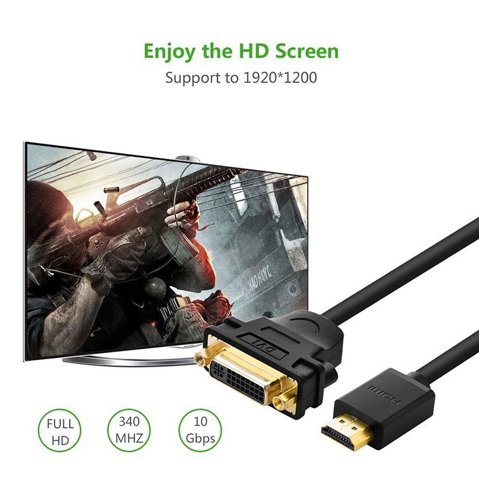 HDMI to DVI Adapter Cable, Ugreen HDMI to DVI 24+5 Male to Female Converter, HDMI to DVI-D Video Cord 1080P for... N4
