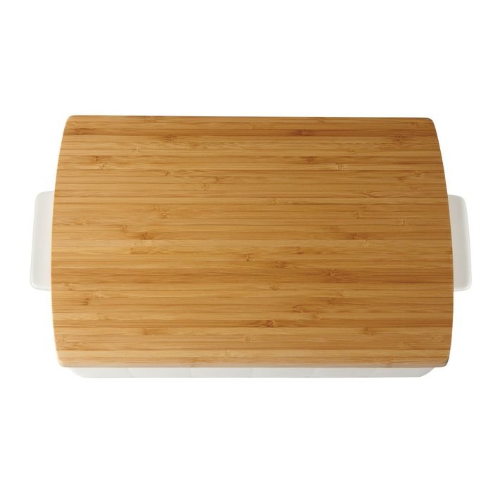 Lenox Entertain 365 Baker with Lid in White and Brown N2