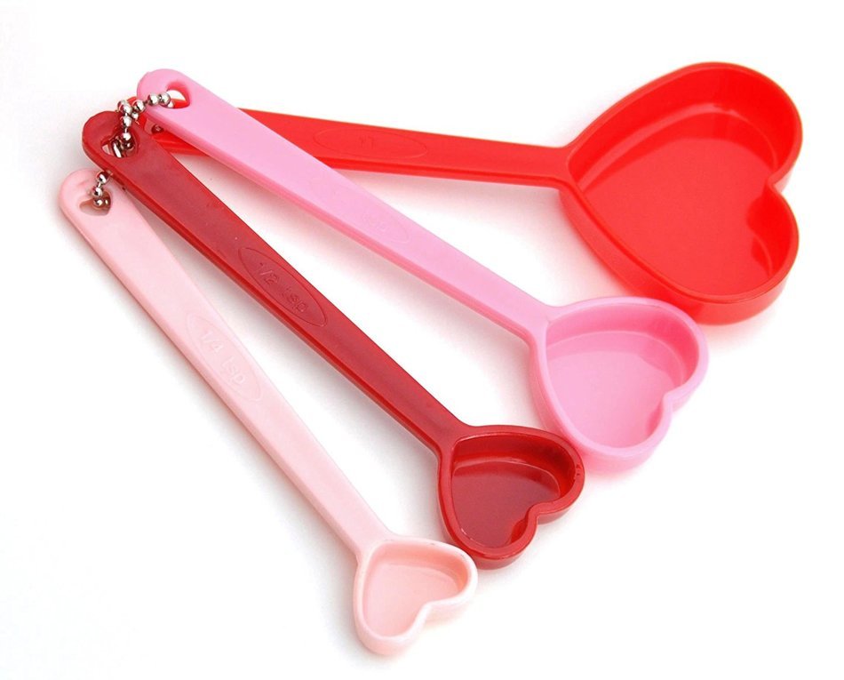 2 SETS Heart Shaped Measuring Cups and Measuring Spoon Set Best Valentine Day Gift Set for Her Wife Mother in... N5
