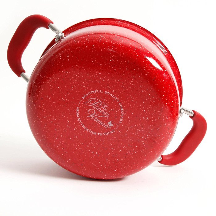 The Pioneer Woman Vintage Speckle 3-Quart Soup/Chili Casserole with Lid, Red N4
