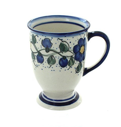 Polish Pottery Geranium Pedestal Mug