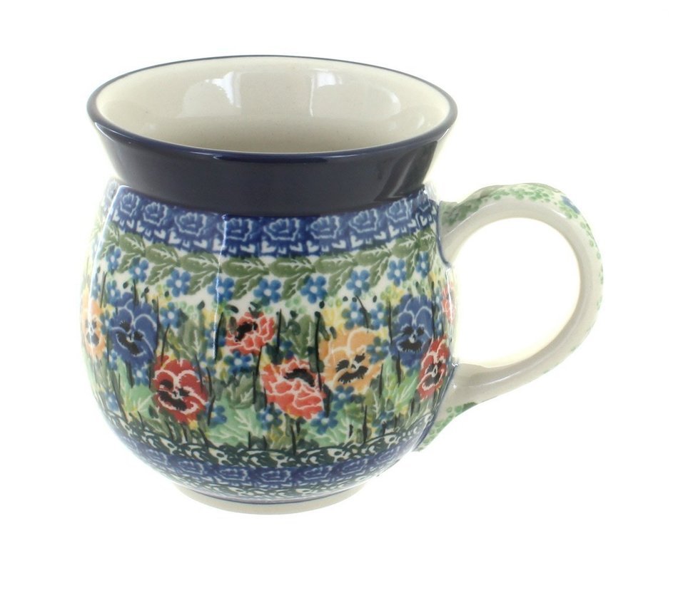 Polish Pottery Carnation Wreath Bubble Mug