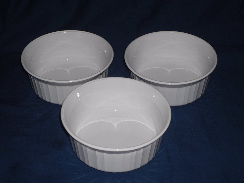 Corning Ware French White Round Casserole Dish 500ml - Set of 3
