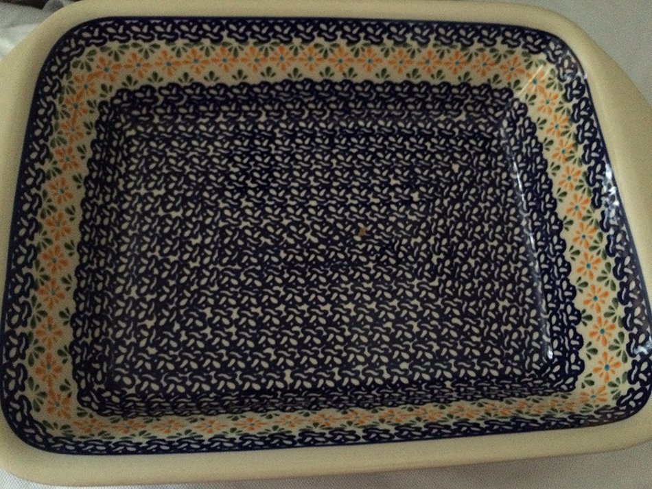 Polish pottery rectangular baker 24X36cm