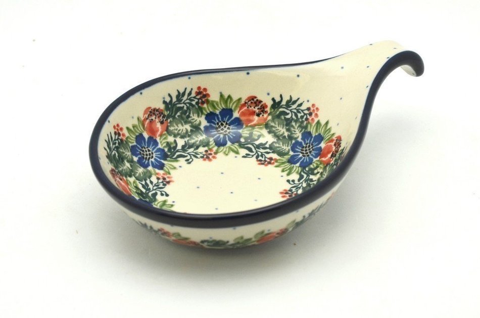 Polish Pottery Spoon/Ladle Rest - Garden Party