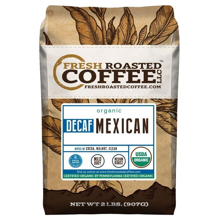 Mexican SWP Decaf Organic Coffee, Whole Bean, Swiss Water Processed Decaf Coffee, Fresh Roasted Coffee LLC. (2...