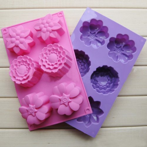 "6 Flower Shape Silicone Cake Fondant Mold Mould Kitchen tool" shopping