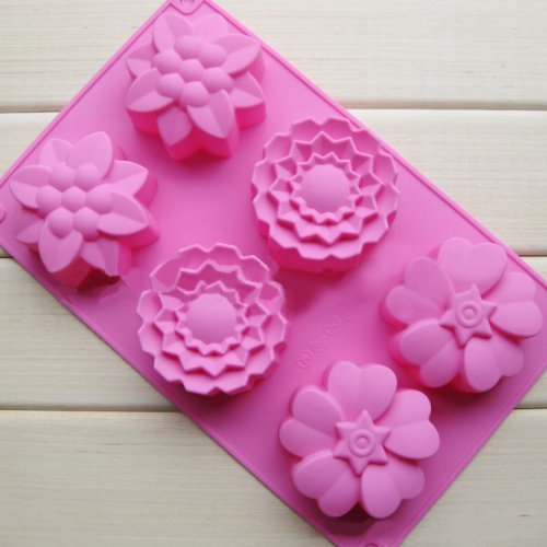 "6 Flower Shape Silicone Cake Fondant Mold Mould Kitchen tool" shopping N2