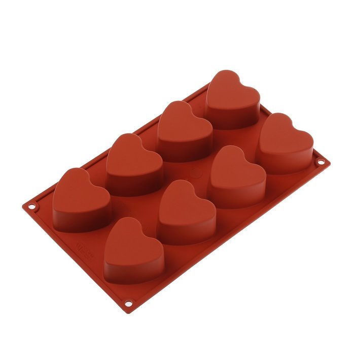 Silikomart Heart Cake Mould, 60mm, Terracotta N2
