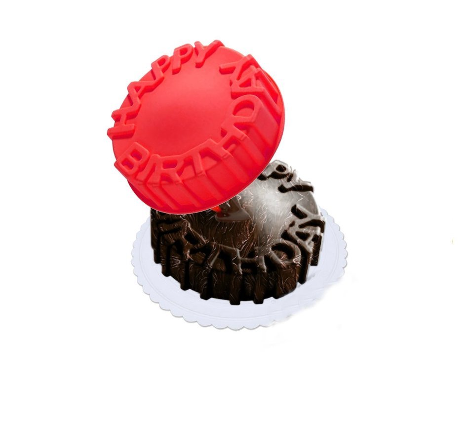 Uniware 8"x2" Silicone Birthday Cake Mould (Red)