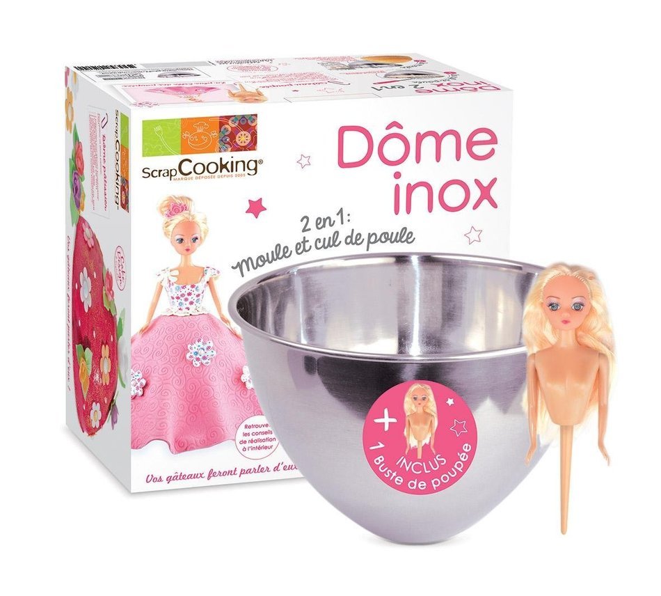 ScrapCooking Stainless Steel Mixing Bowl with Doll Pick, Silver