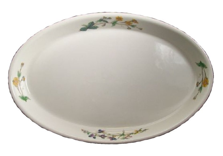 Citation Woodhill Ceramic Floral Oval Botanical Baking Dish Pan 13"