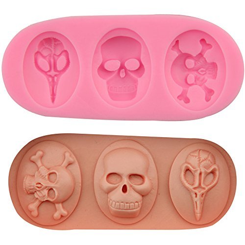 Mr.S Shop Pirate Skeletons Silicone Mold Chocolate Biscuits Fondant Mold Kitchen Baking Tools，Small Size