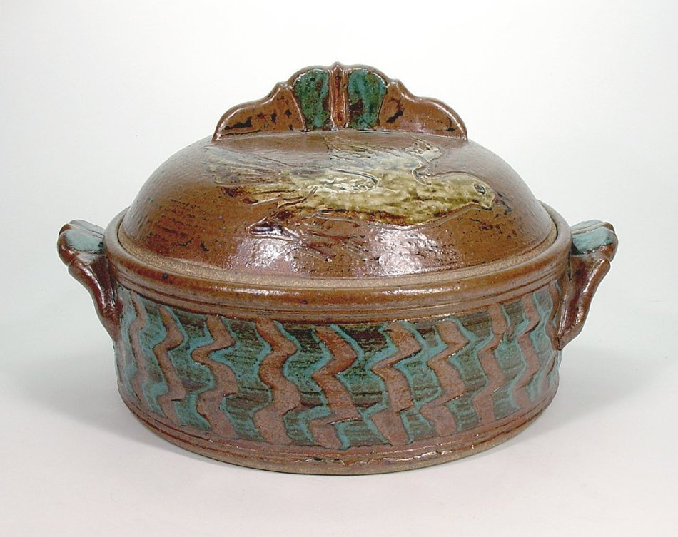 Dove Design Stoneware Covered Casserole Pottery Serving Baking Casserole Dish N2