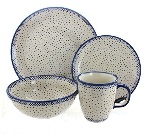 Polish Pottery Small Dots 16-Piece Dinner Set