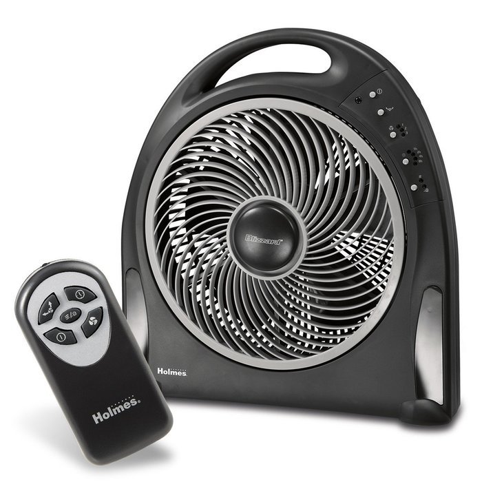 Holmes 12 Inch Blizzard Remote Control Power Fan with Rotating Grill