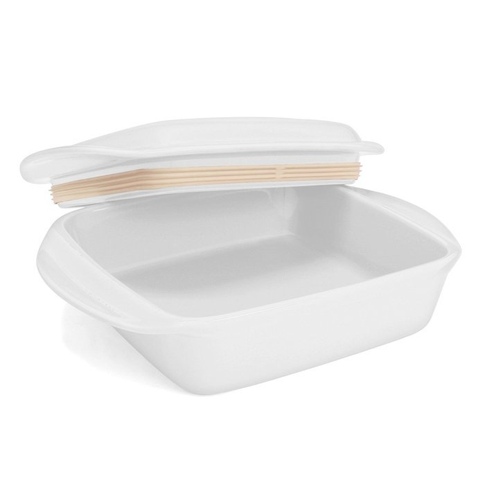 Chantal 93-MT20 WT Make and Take Square 2-Quart Baker with Lid, Glossy ...