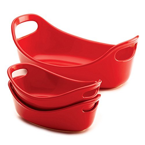 Ray Bubble and Brown Stoneware 3-piece Red Small Set Colorful And Contemporary Stoneware Set Offers Versatility