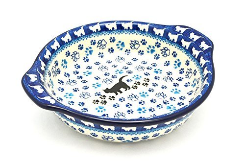 Polish Pottery Baker - Round with Grips - Medium - Boo Boo Kitty