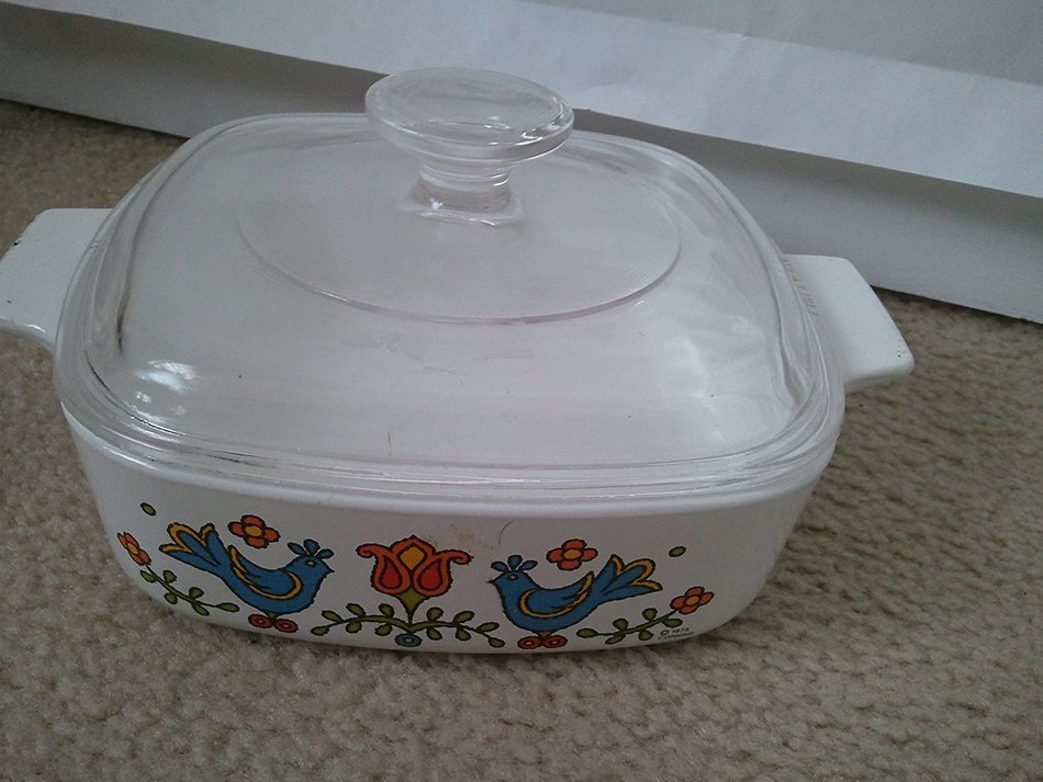 Vintage Corning Ware Country Festival 1 Qt Casserole Baking Dish with Lid