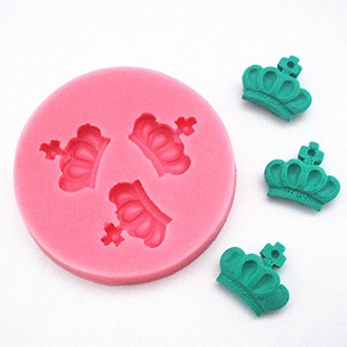 Longzang Crown Art Deco Silicone Mold Sugar Craft DIY Gumpaste Cake Decorating Clay Pink N2