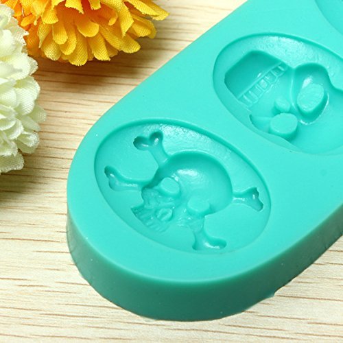 Halloween 3 Skull Fondant Cake Decorating Mold Silicone Cake Mould N2