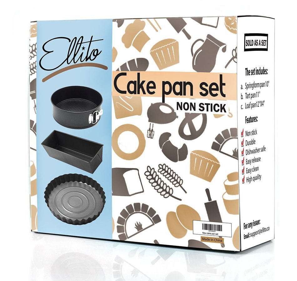 Cake Pans Set - Spring Form Pan With Removable Bottom, Tart Pan & Loaf Pan &ndash; Round Cake Pans&ndash; Dishwasher Safe...