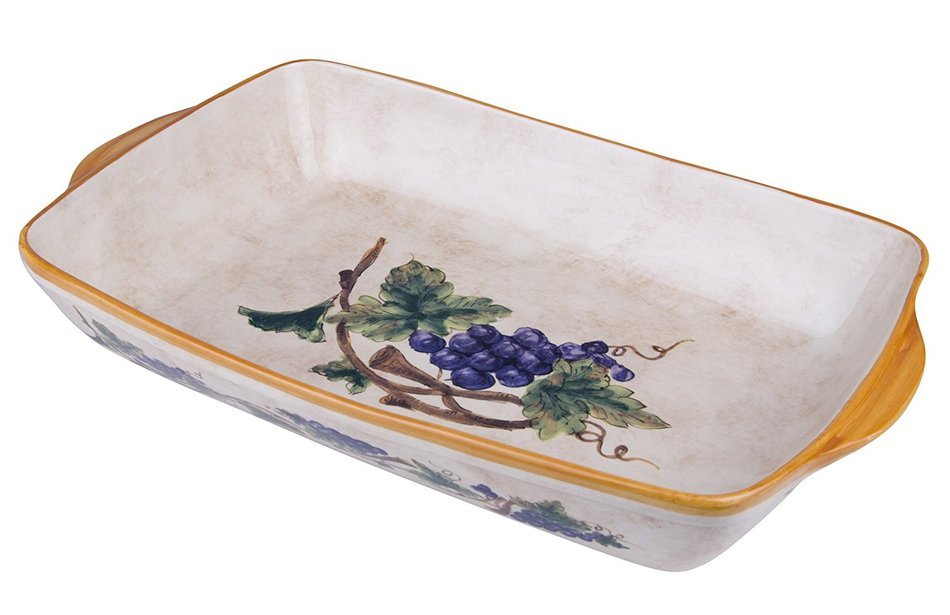 Italian Handmade Dinnerware Large Rectangular Baking Dish Tuscany Style