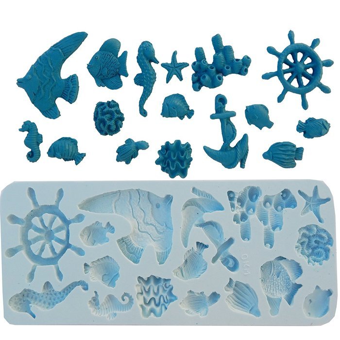 Silicone Molds Cake Fish Series 16 Pc Decorating Fondant Gompaste Supply M4900 By Ok Molds