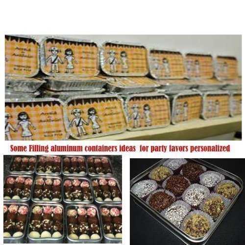 10 Pcs Mexican Boy Silver Aluminum Foil Trays Box With Personalized Paper Board Lid - All Party Theme Available N2