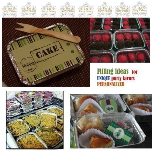 10 Pcs Mexican Boy Silver Aluminum Foil Trays Box With Personalized Paper Board Lid - All Party Theme Available N4