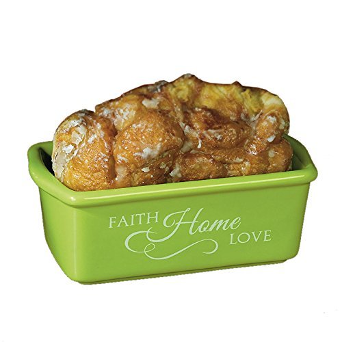 Abbey Press "Blooming Blessings" Mini Loaf Pans, 6 by 3.5 by 2.25", Lime