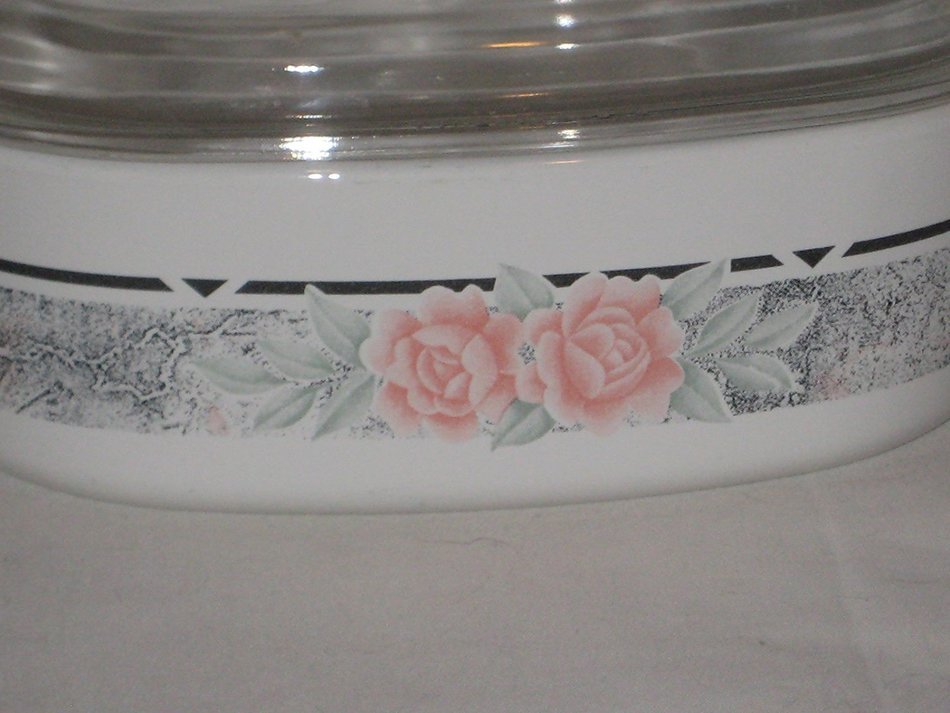 Vintage 1991-94 Corning Ware Silk & Roses 2 Liter Square Casserole Baking Dish A-2-B (retired) N2